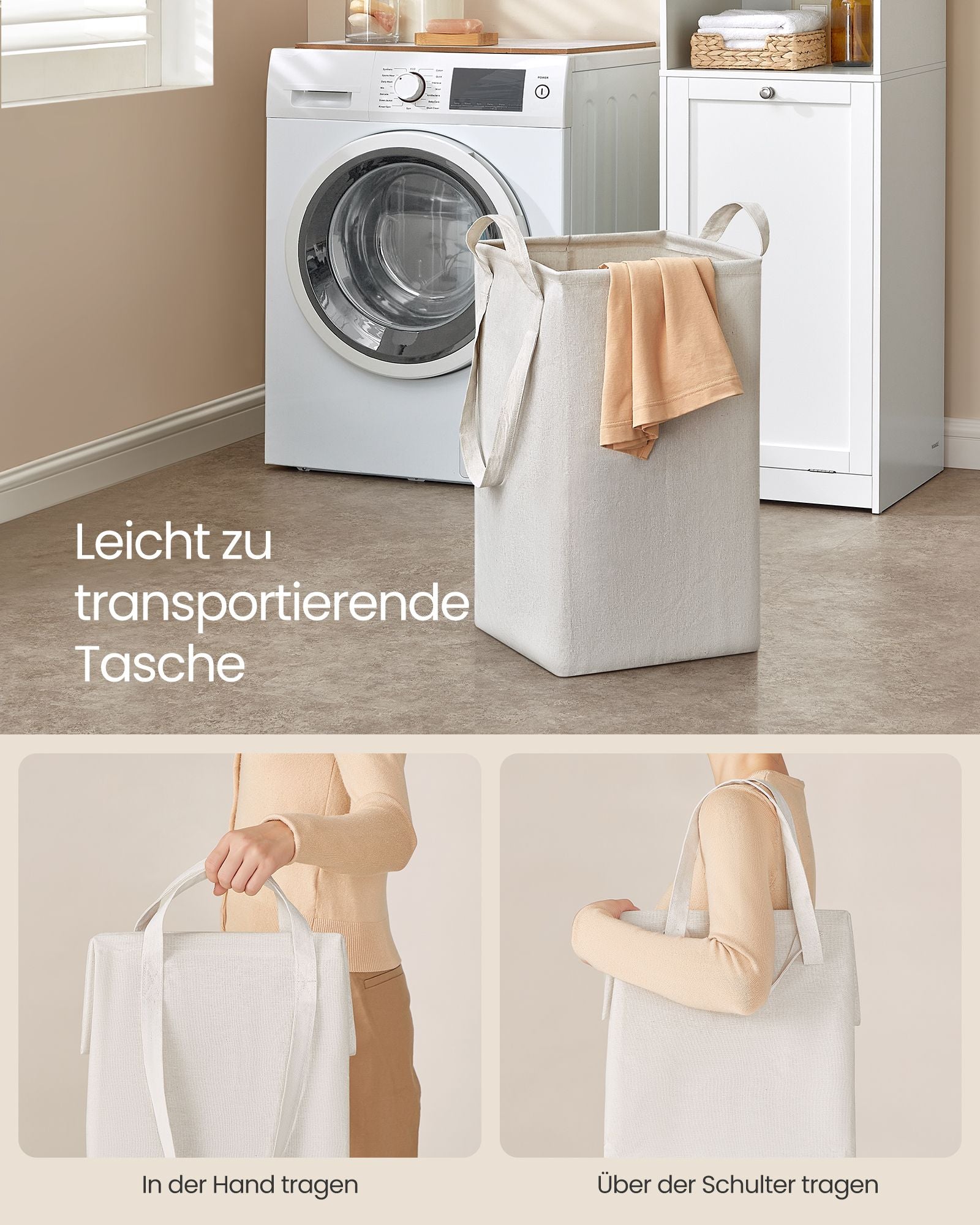 Badkamerkastje – met wasmand – 40 × 40 × 170 cm
