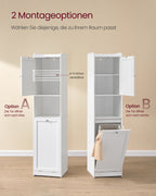 Badkamerkastje – met wasmand – 40 × 40 × 170 cm