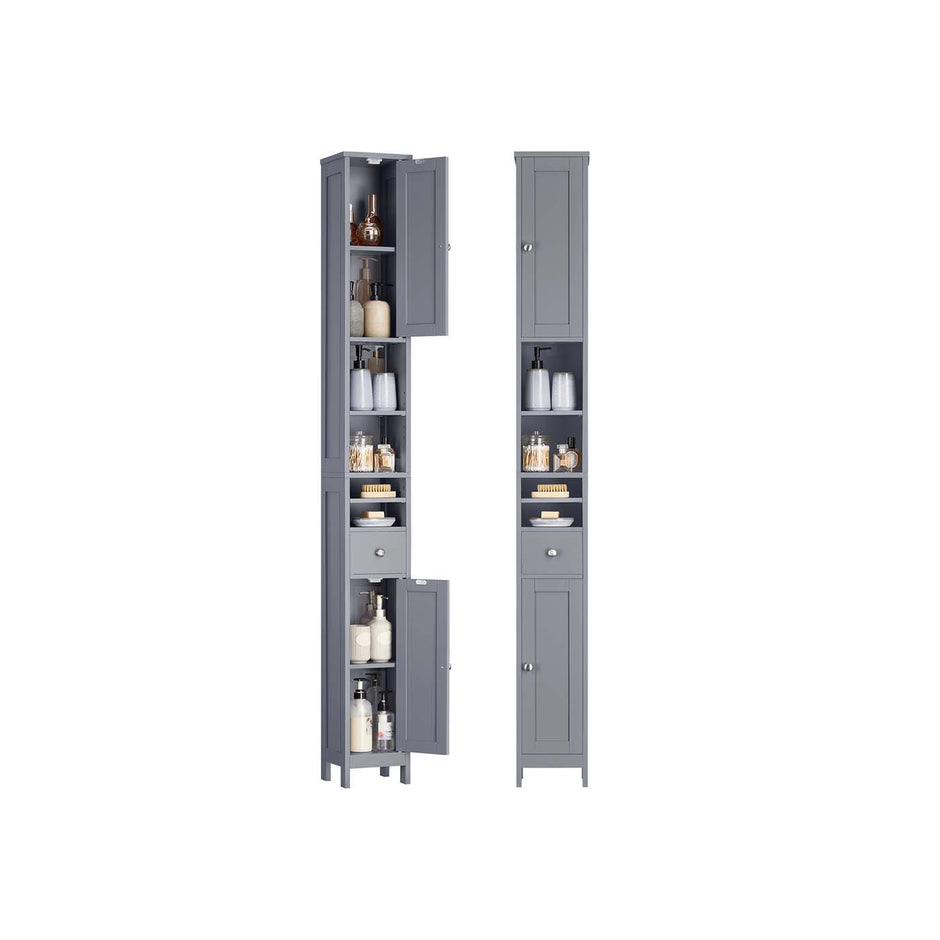 Badkamerkast – verstelbare planken – open – Cloud White