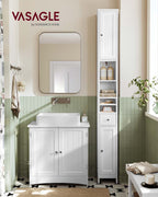 Badkamerkast – verstelbare planken – open – Cloud White