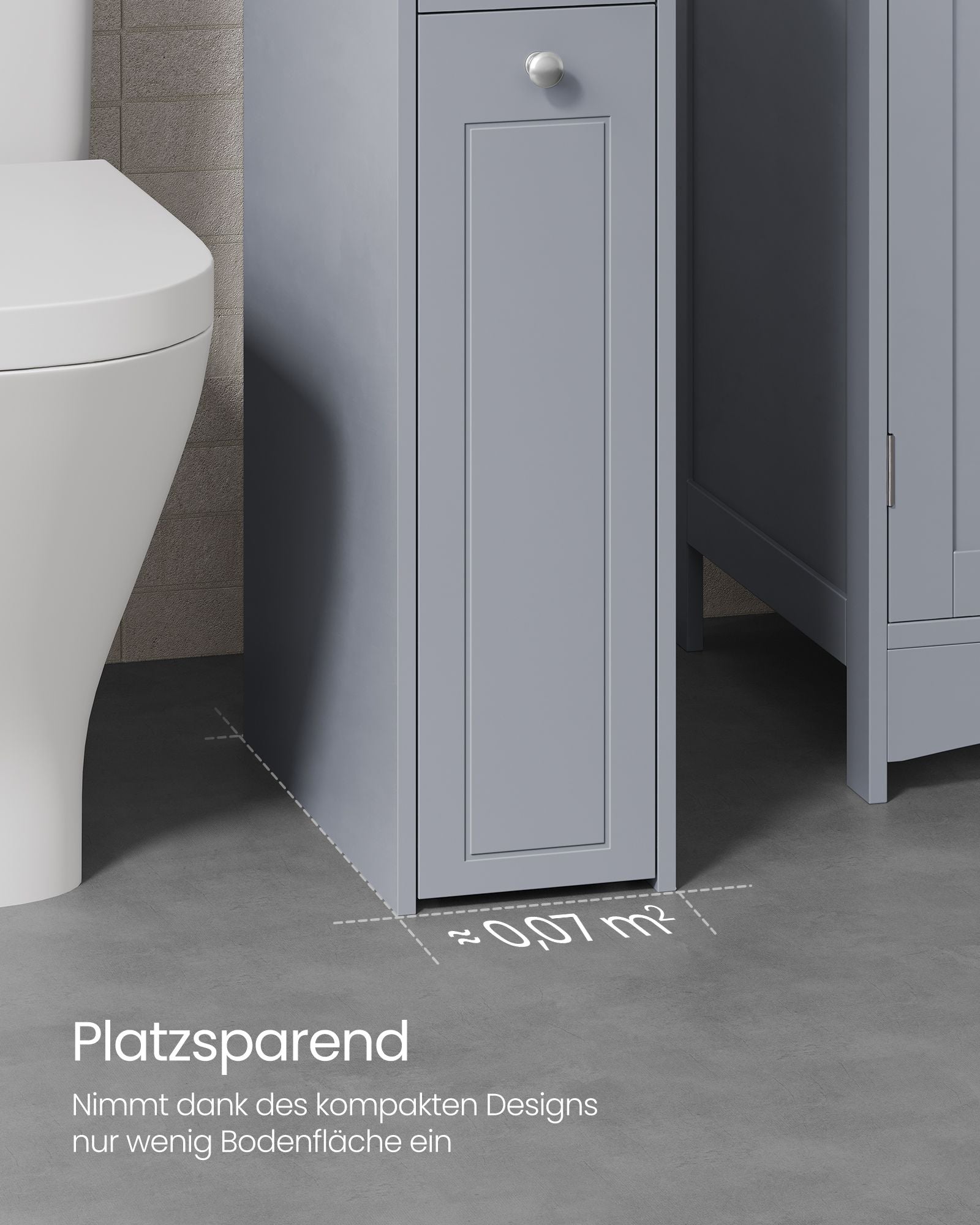 Badkamerkastje – smal – met lades – voor toiletpapier
