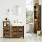 Wastafelkast – vintage stijl – bruin en zwart