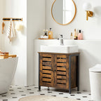 Wastafelkast – vintage stijl – bruin en zwart