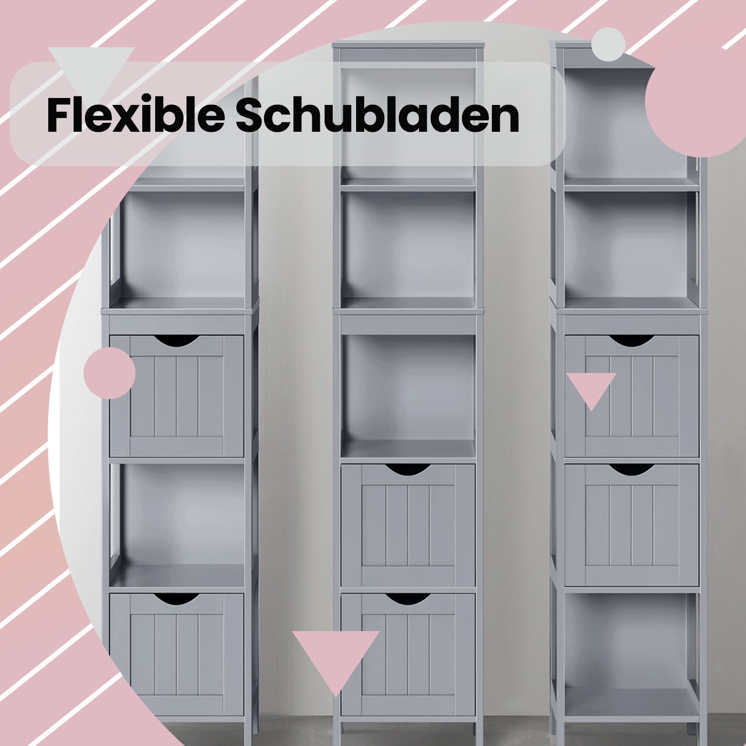Badkamermeubel – Vrijstaande kast, strak design