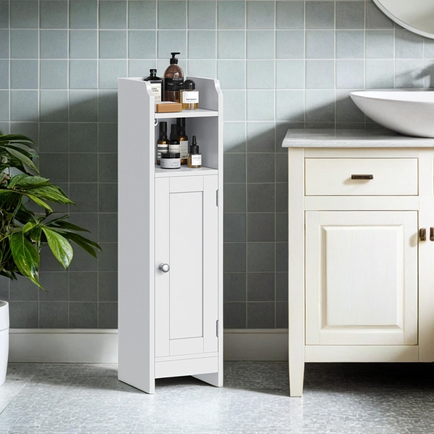 Badkamerkastje – Smal staand kastje, ideaal voor kleine badkamers