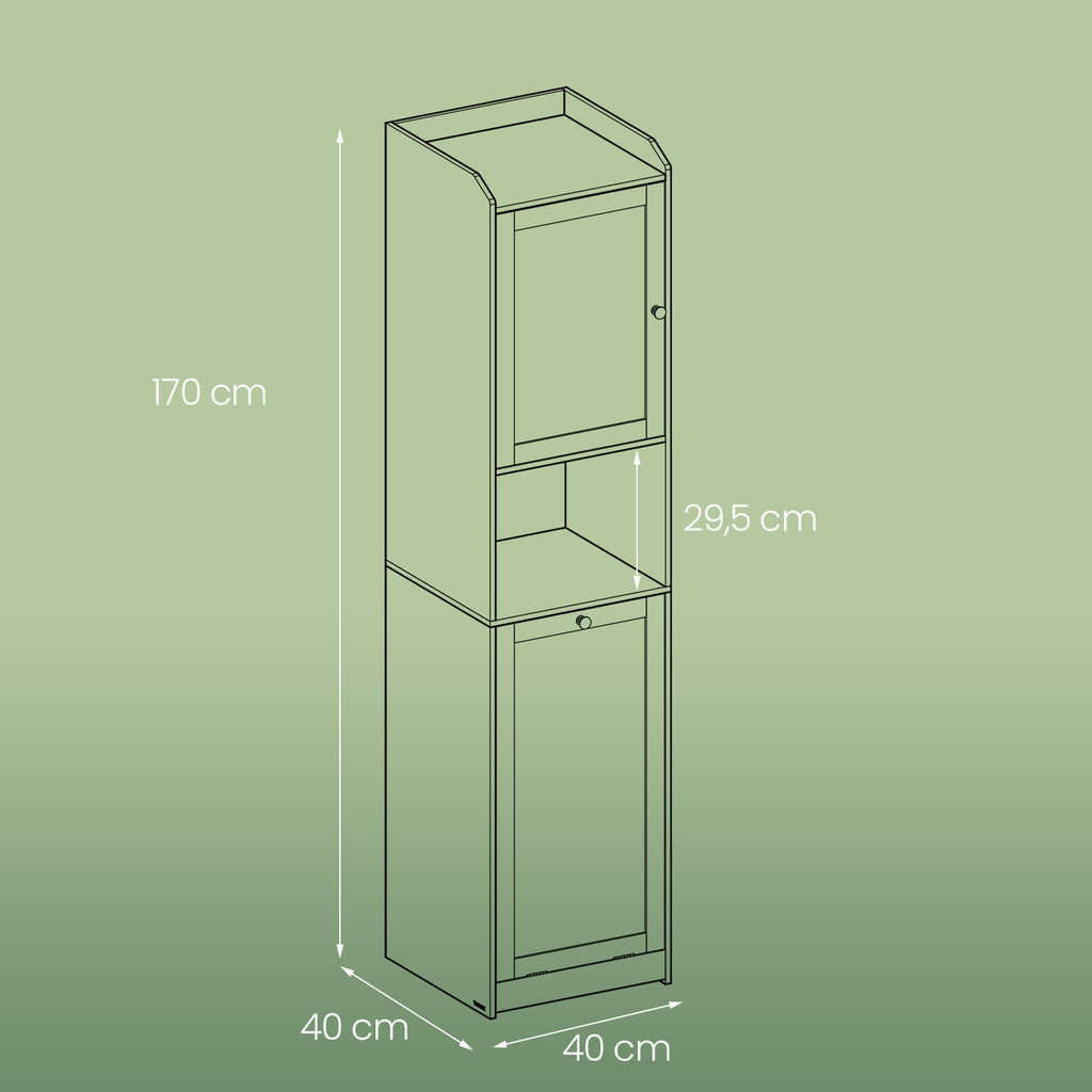 Badkamerkast – Met Wasmand – 40 x 40 x 170 cm