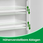 Badkamermeubel, badkamermeubel met 2 deuren, 2 verstelbare planken