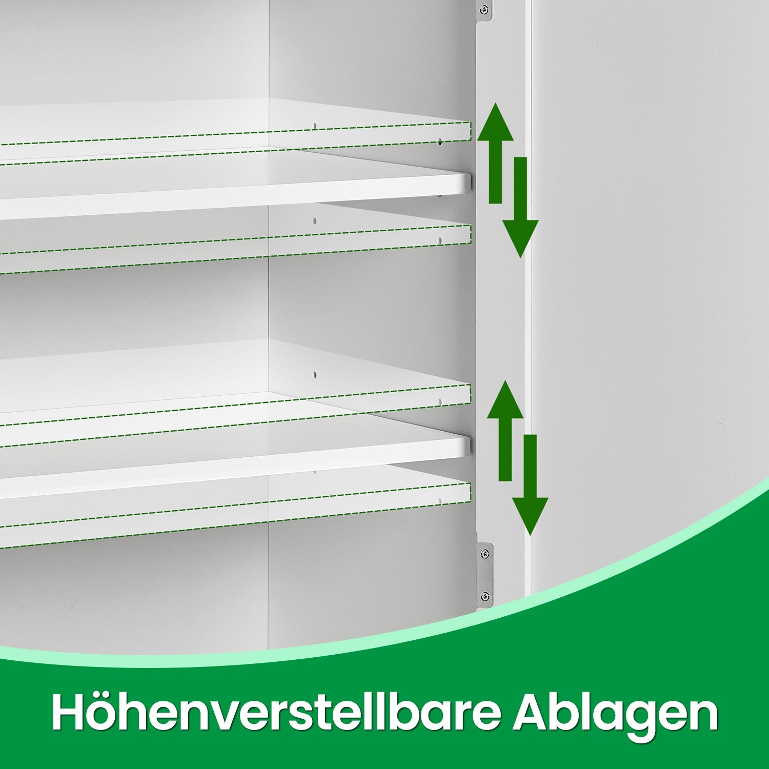 Badkamermeubel, badkamermeubel met 2 deuren, 2 verstelbare planken