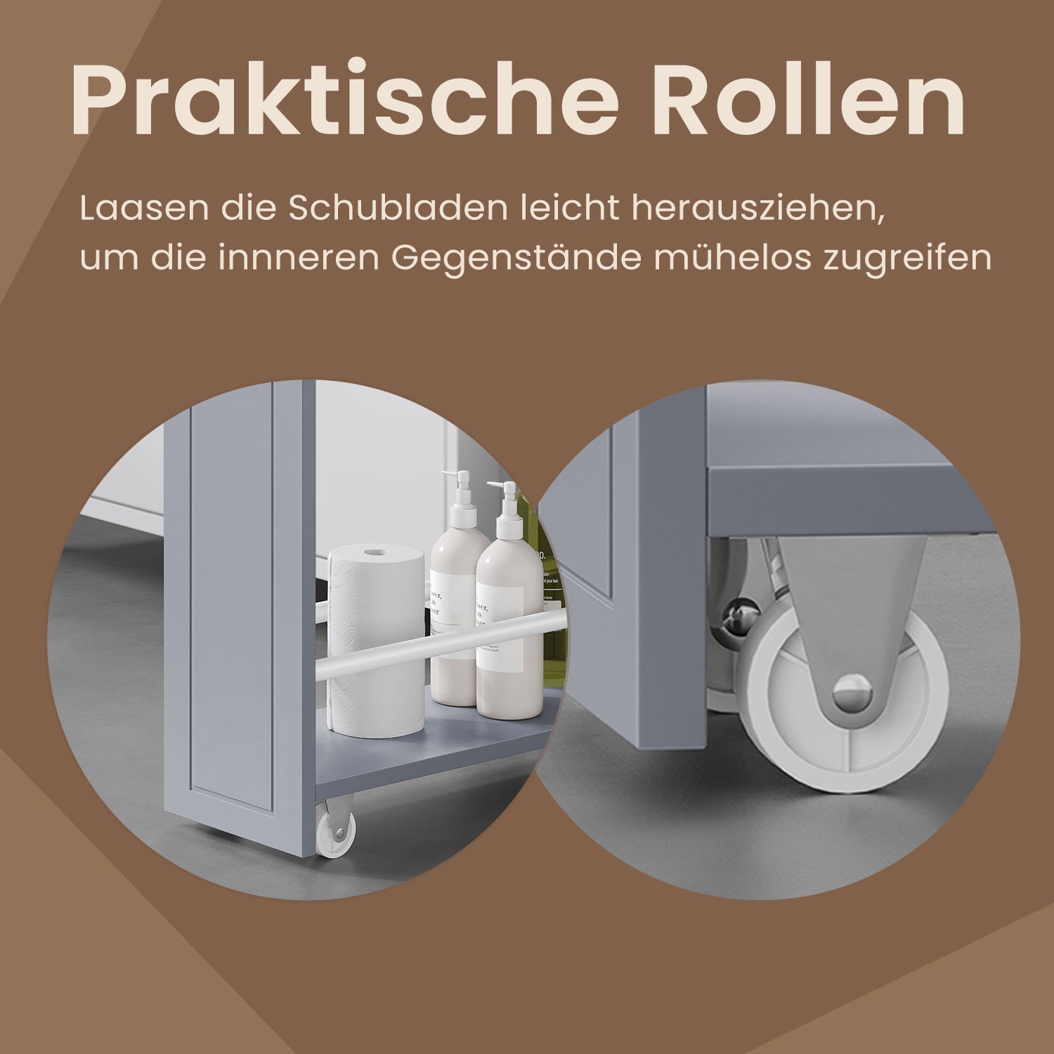 Badkamerkastje – Smal kastje voor toiletpapier, compact ontwerp