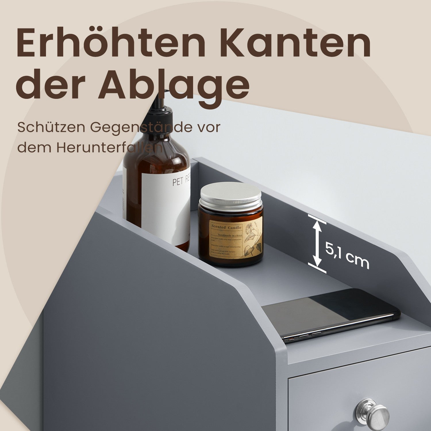 Badkamerkastje – Smal kastje voor toiletpapier, compact ontwerp