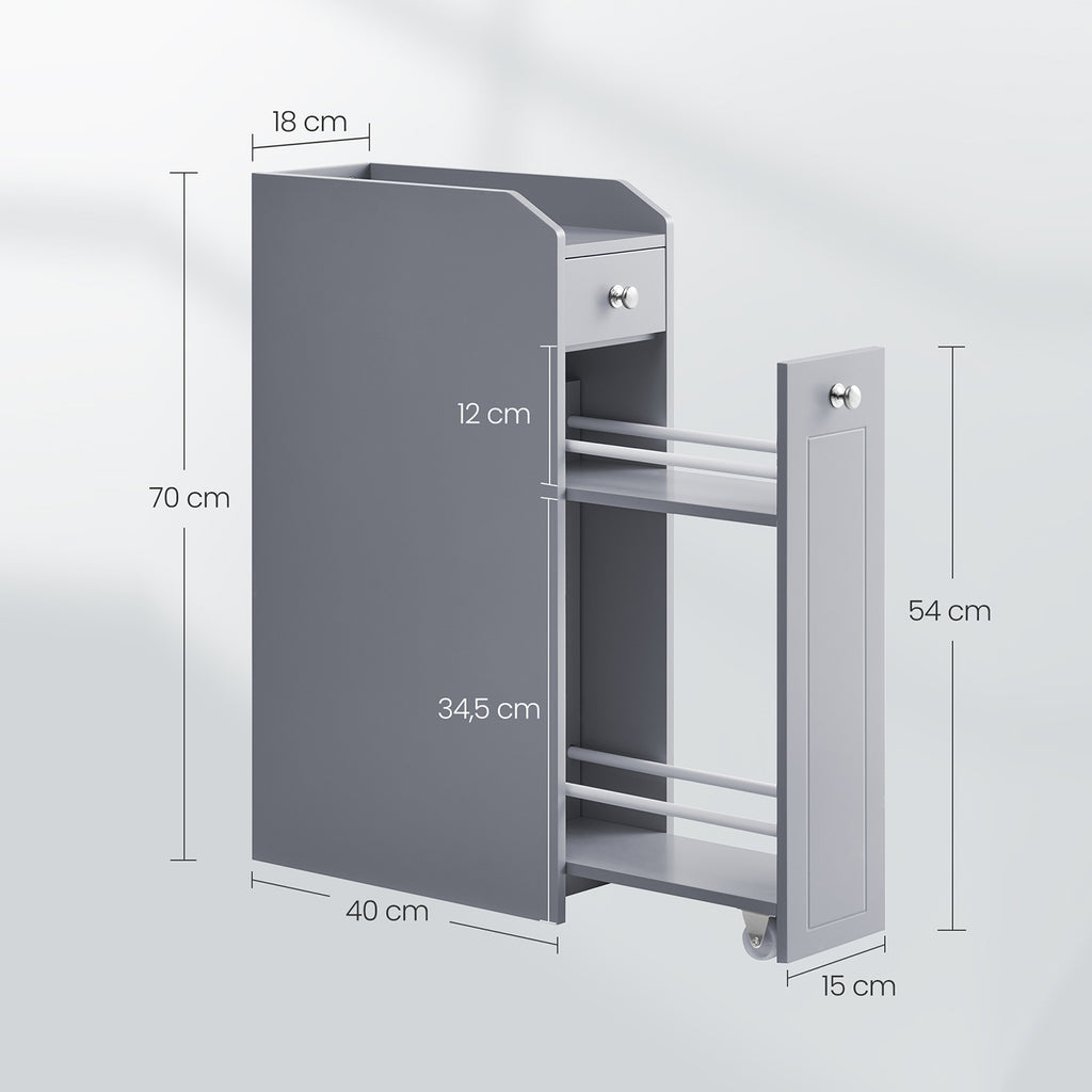 Badkamerkastje – Smal kastje voor toiletpapier, compact ontwerp