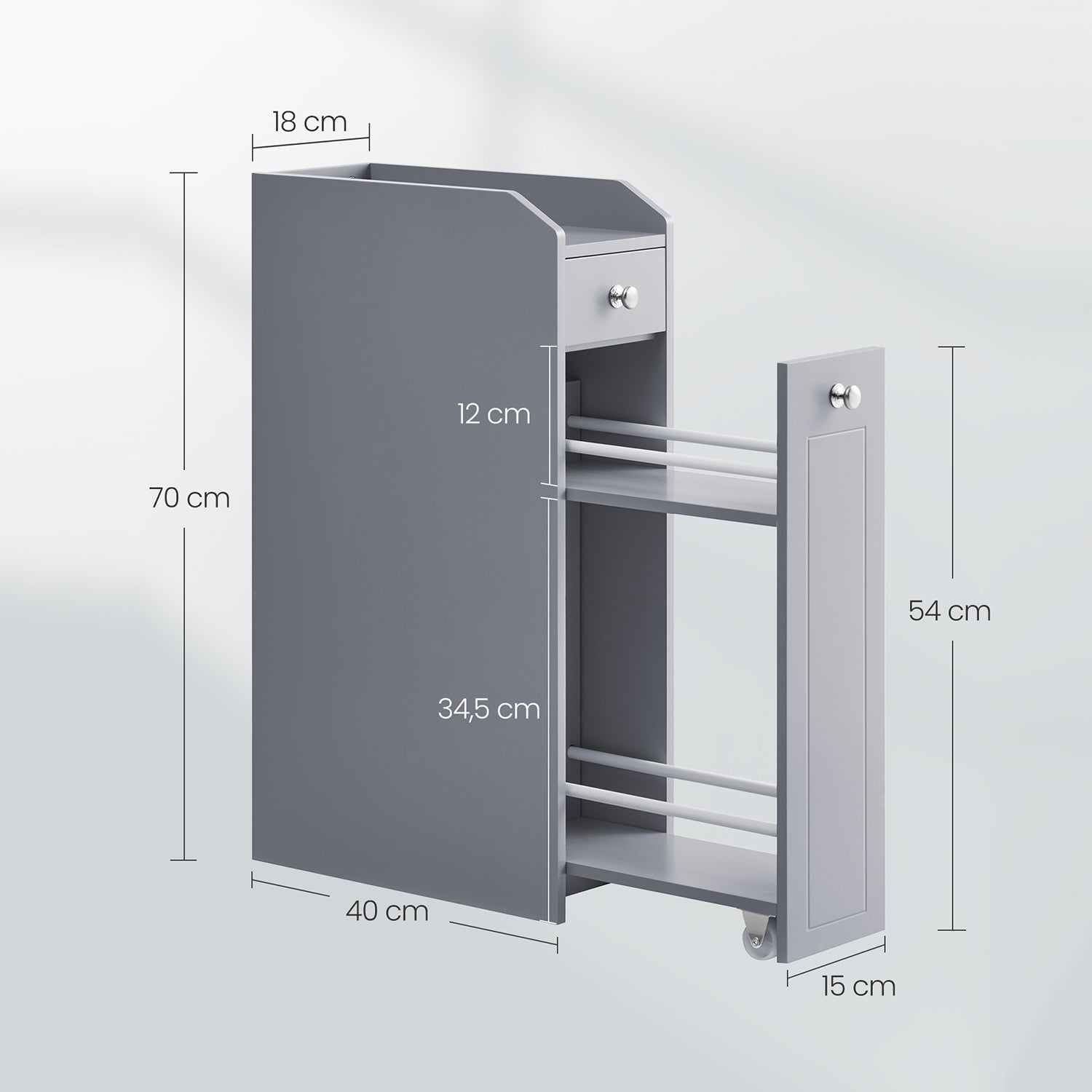 Badkamerkastje – Smal kastje voor toiletpapier, compact ontwerp