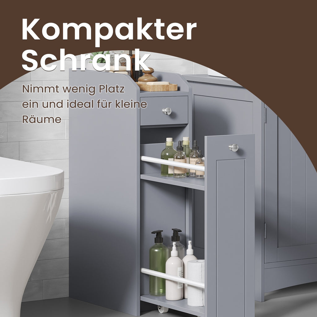 Badkamerkastje – Smal kastje voor toiletpapier, compact ontwerp