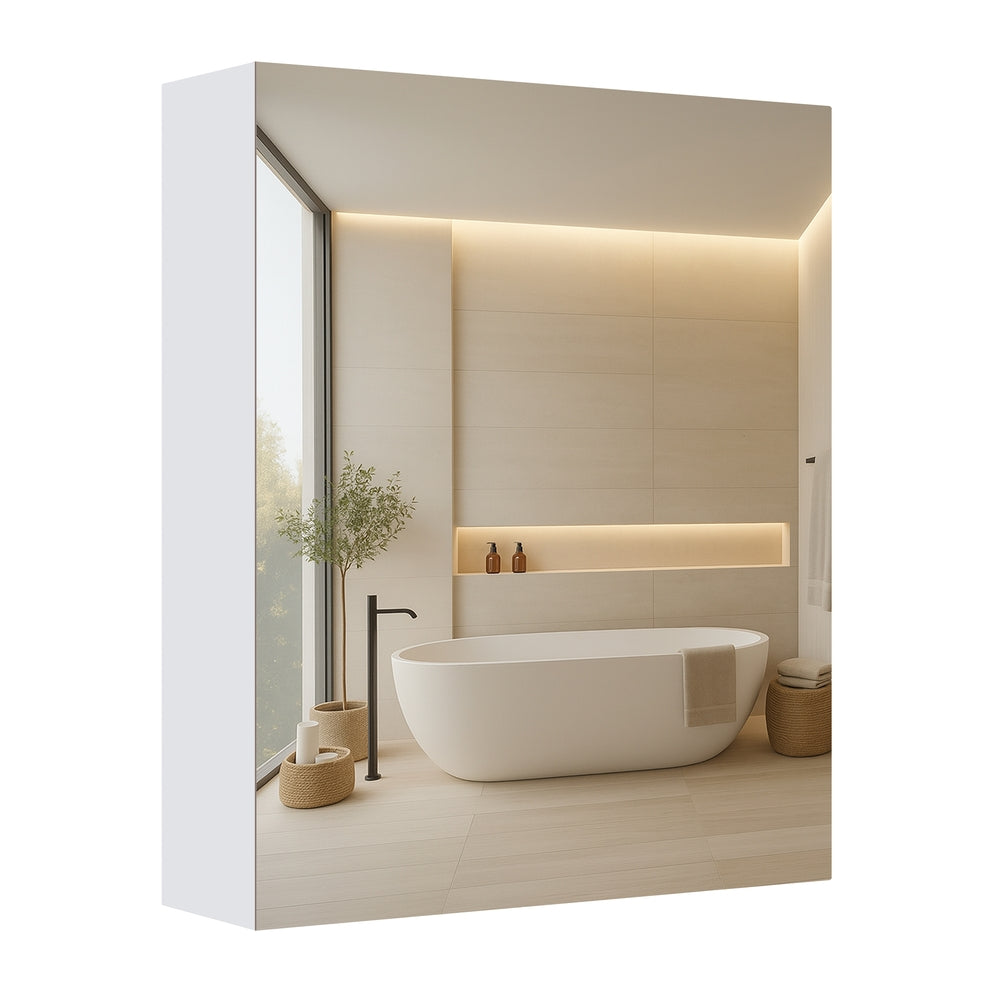 Spiegelkast - 13 x 50 x 60 cm - Wit - 1 deur - Maximale belasting 25,5 kg