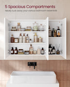 Wandkast met spiegel en verstelbare plank – wit