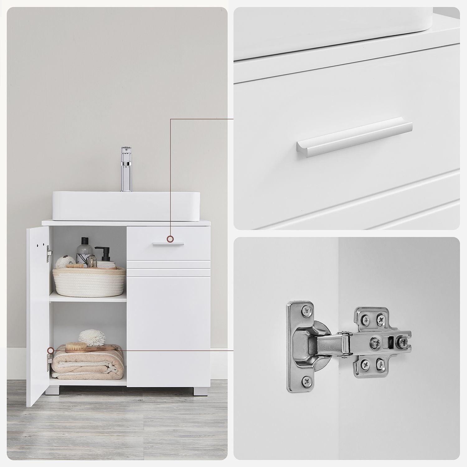 Wastafelmeubel – Met dubbele deuren – Wit