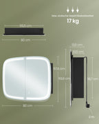 Spiegelkast – met inktzwarte verlichting – inktzwart