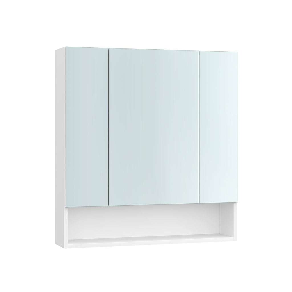 Badkamerkastje – met 3 deuren – 16,5 × 70 × 75 cm – wolkwit