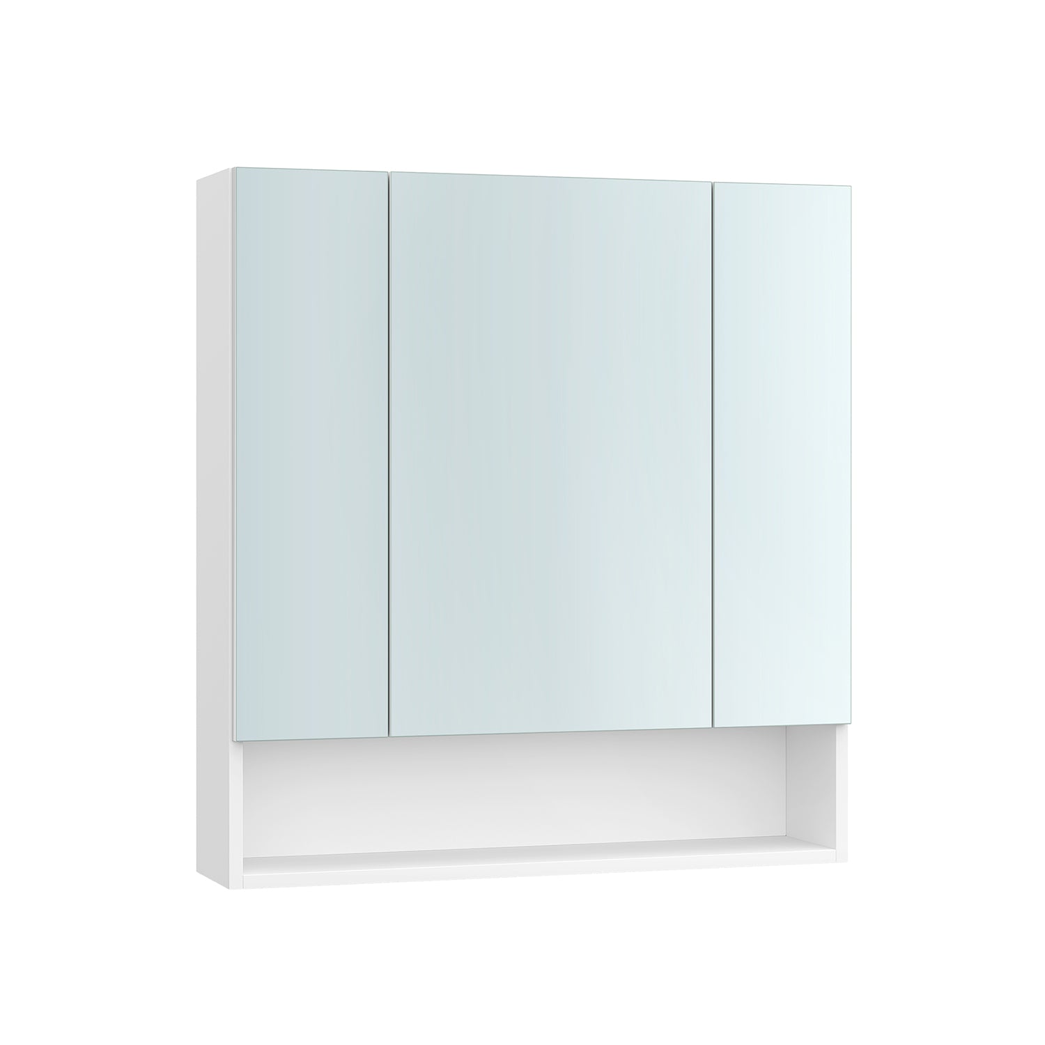 Badkamerkastje – met 3 deuren – 16,5 × 70 × 75 cm – wolkwit