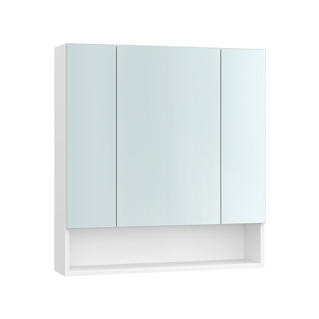 Badkamerkastje – met 3 deuren – 16,5 × 70 × 75 cm – wolkwit
