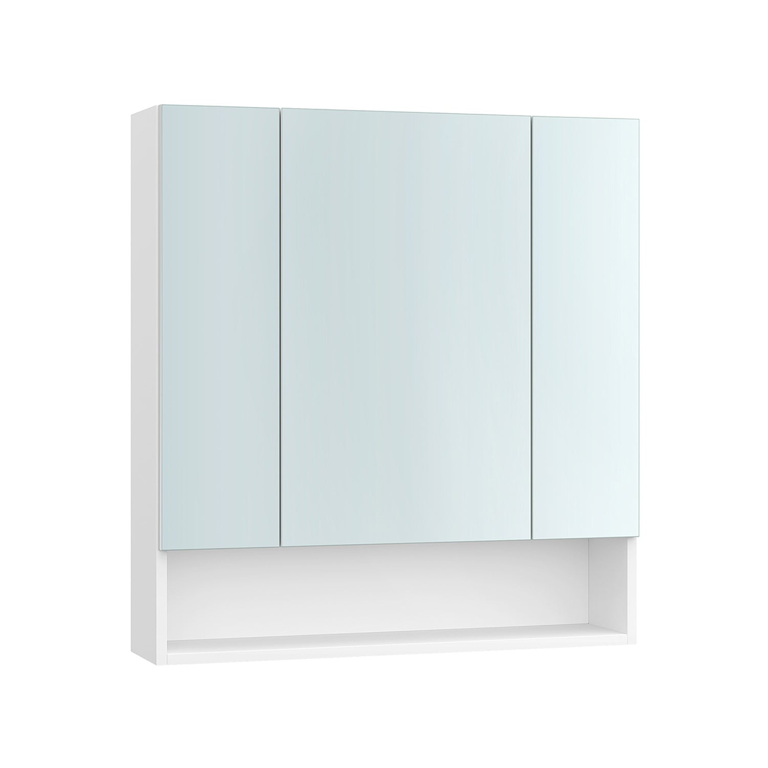 Badkamerkastje – met 3 deuren – 16,5 × 70 × 75 cm – wolkwit