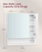 Badkamerkastje – met 3 deuren – 16,5 × 70 × 75 cm – wolkwit