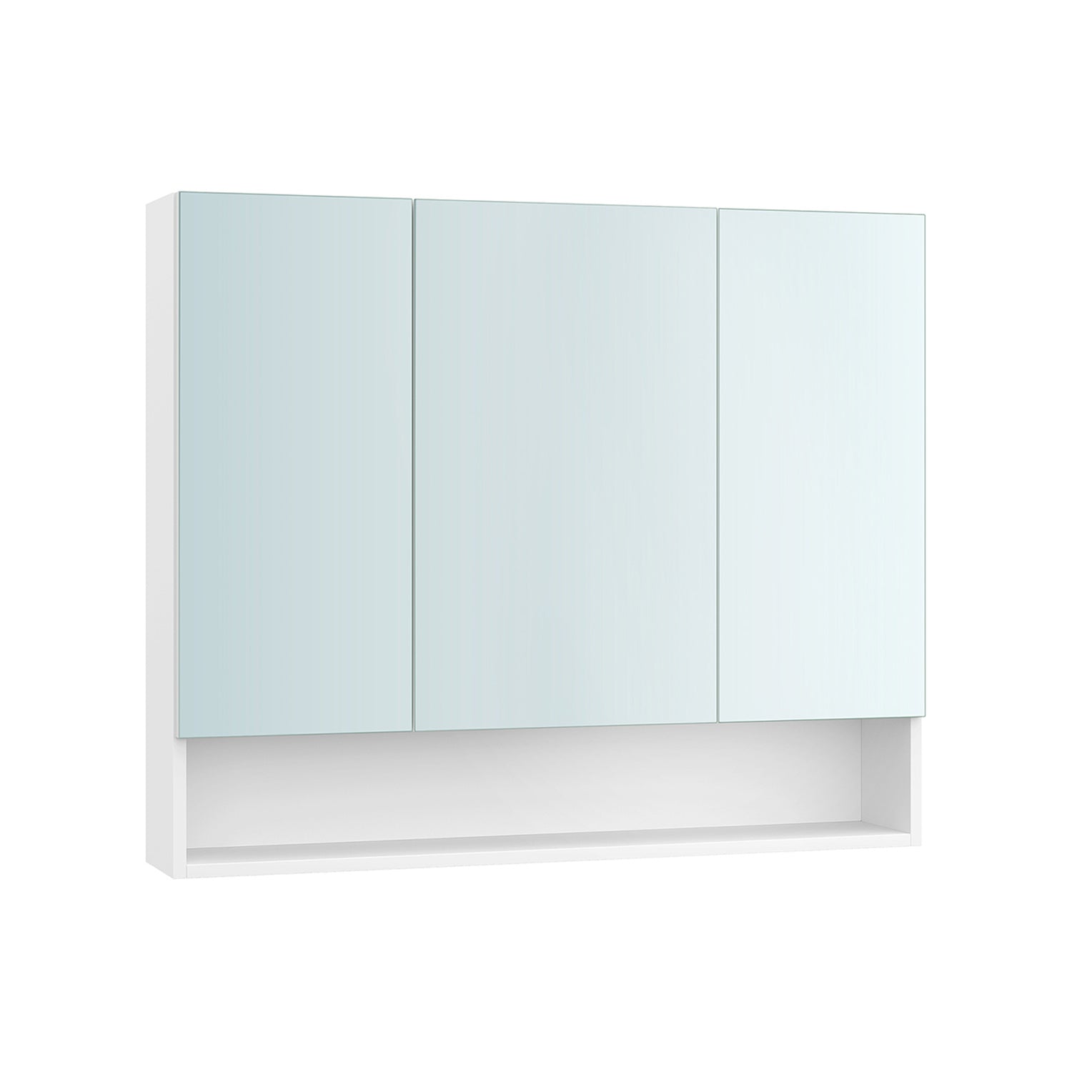 Badkamermeubel – met 3 deuren – 16,5 × 90 × 75 cm – wolkwit