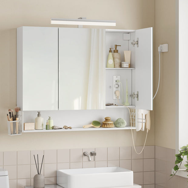 Badkamermeubel met 3 Deuren – 16,5 x 90 x 75 cm – Wolkenwit