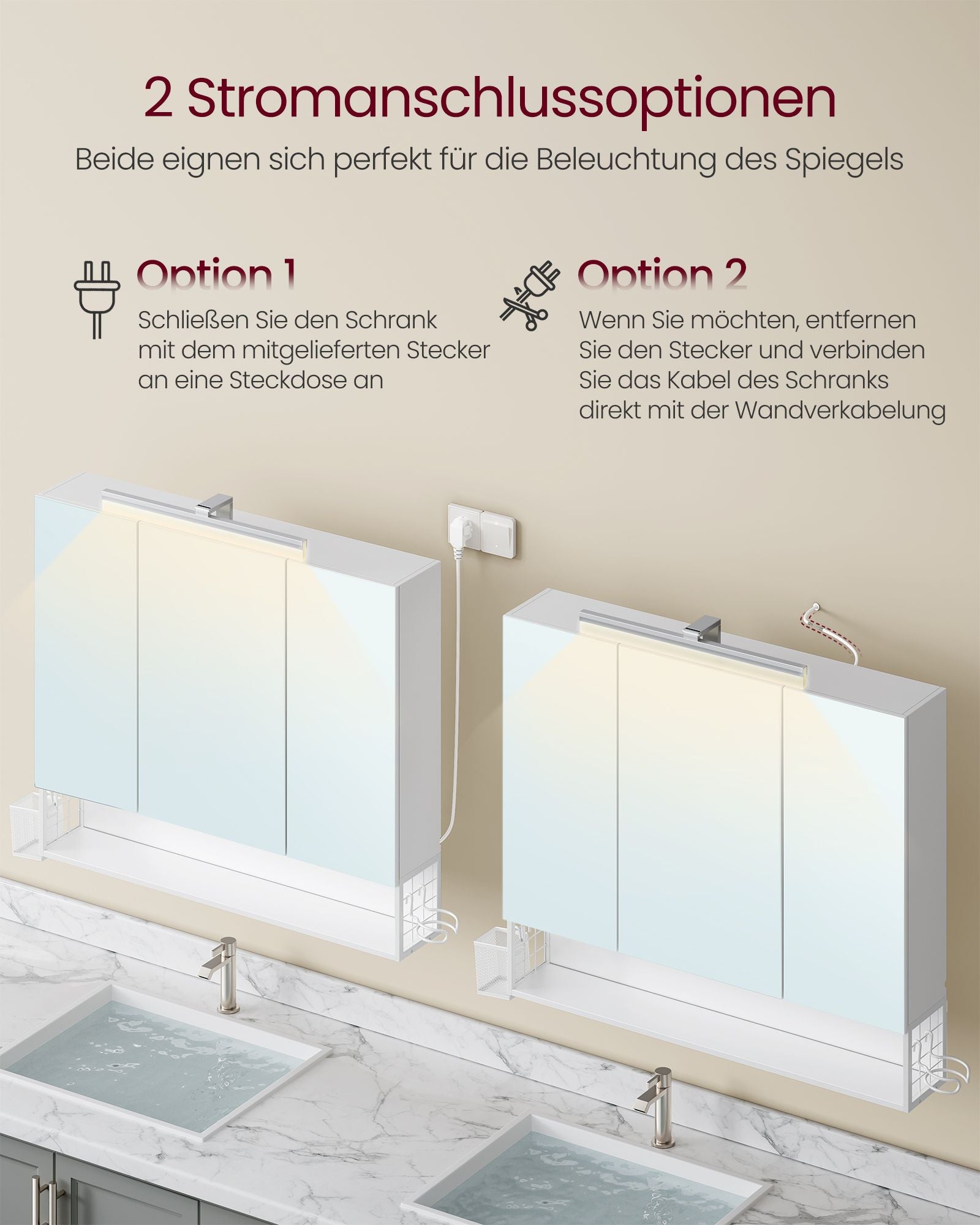 Badkamermeubel met 3 Deuren – 16,5 x 90 x 75 cm – Wolkenwit