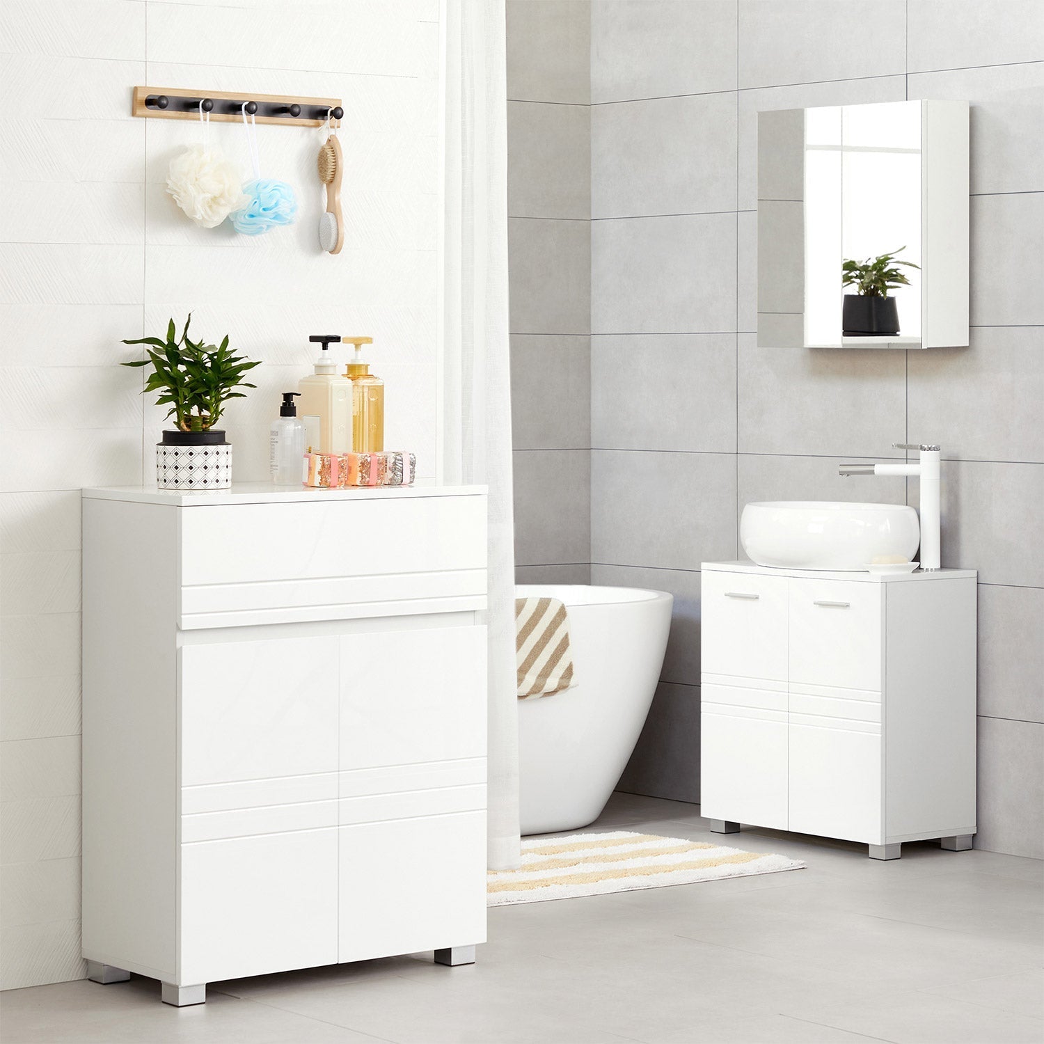 Badkamerkast - Dressoir met lade - Wit