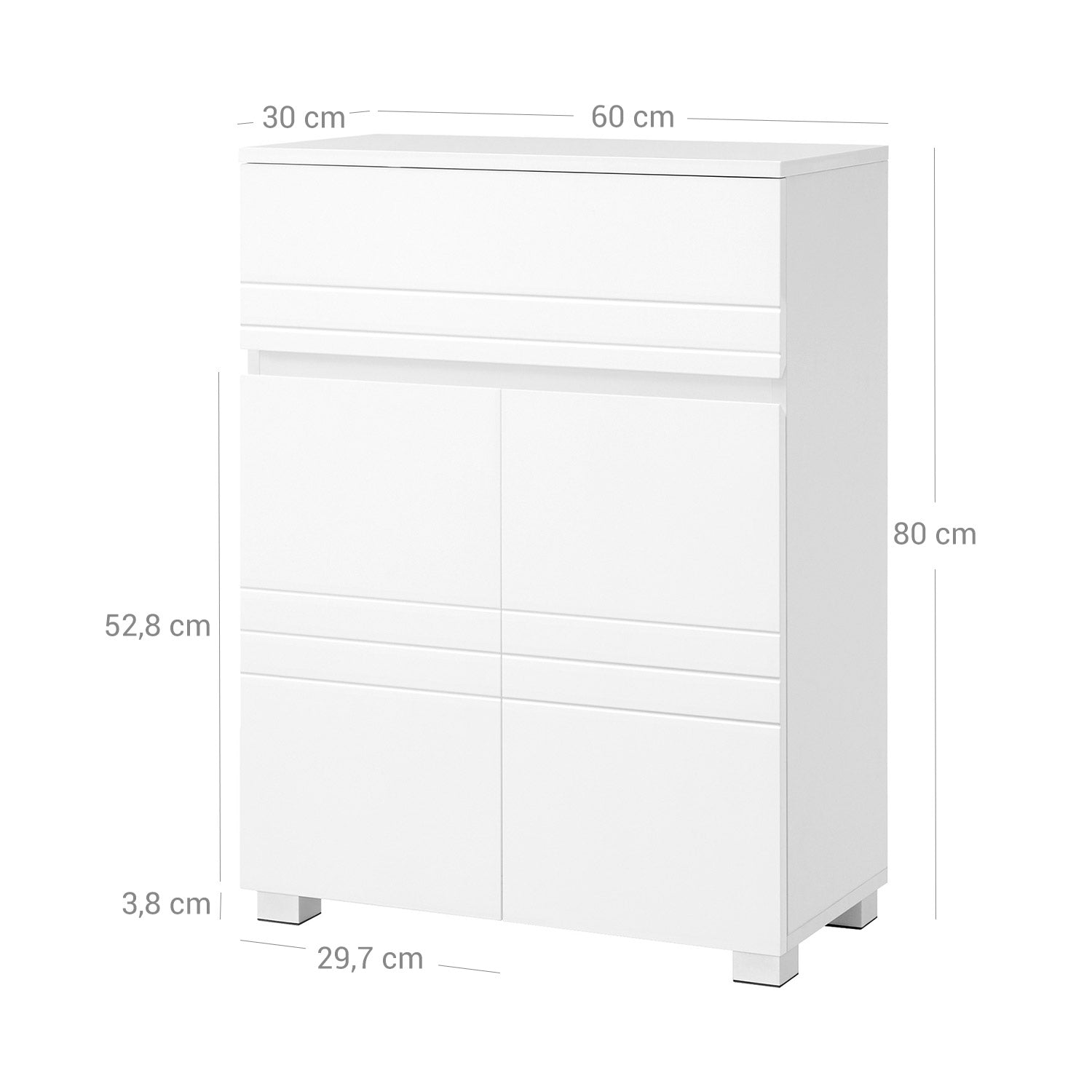 Badkamerkast - Dressoir met lade - Wit