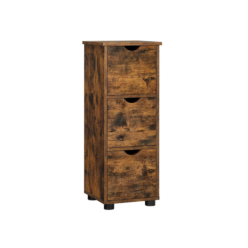 Badkamerkast - Ladekast - 3 lades - Vintage bruin