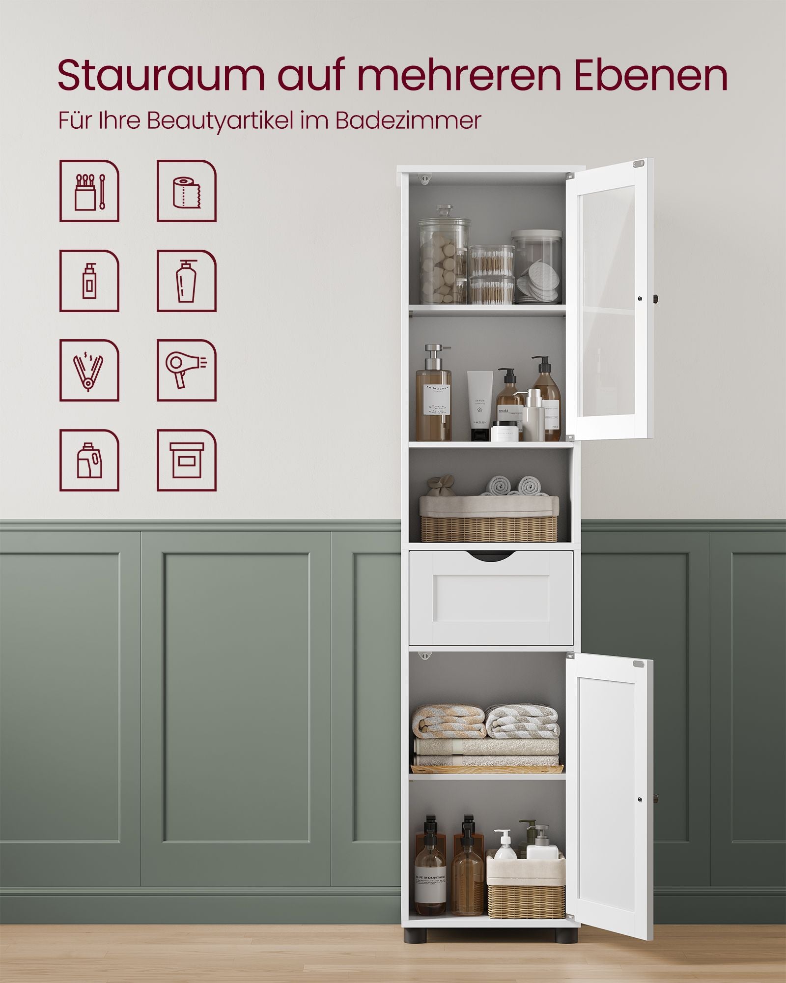 Badkamermeubel – open vak – ruimtebesparend