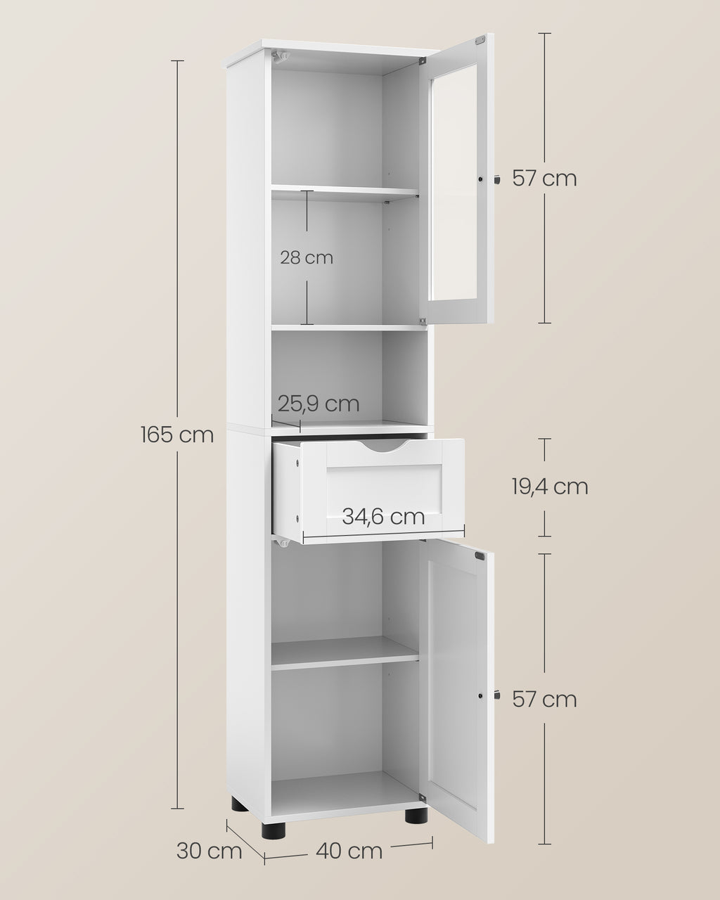 Badkamermeubel – open vak – ruimtebesparend