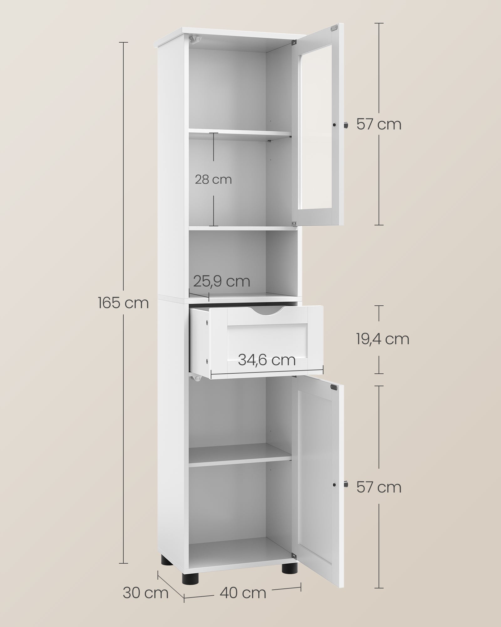 Badkamermeubel – open vak – ruimtebesparend