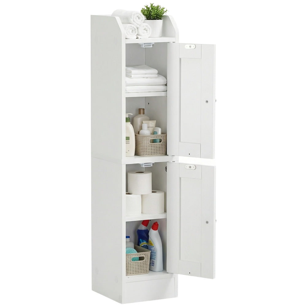 Kast - 20 x 18 x 80 cm - met verstelbare planken - Wit - maximaal 25 kg draagkracht