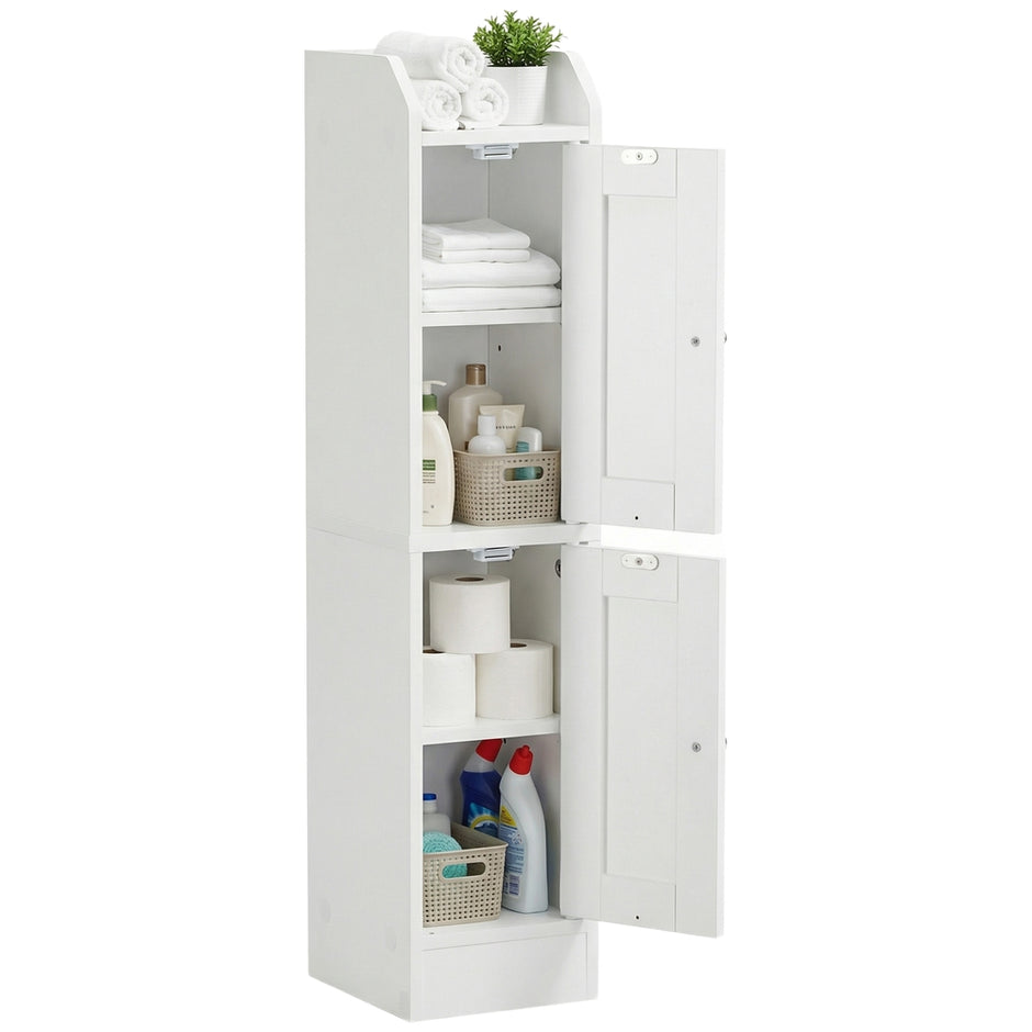 Kast - 20 x 18 x 80 cm - met verstelbare planken - Wit - maximaal 25 kg draagkracht