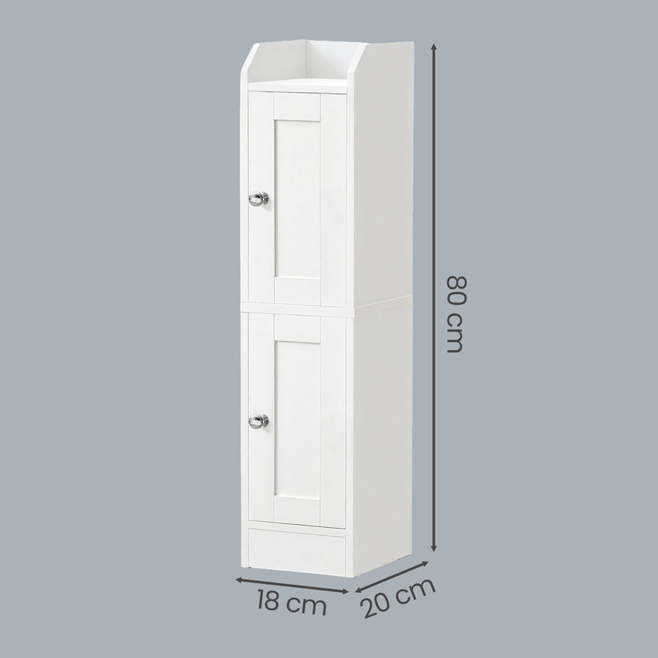 Kast - 20 x 18 x 80 cm - met verstelbare planken - Wit - maximaal 25 kg draagkracht