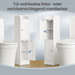 Kast - 20 x 18 x 80 cm - met verstelbare planken - Wit - maximaal 25 kg draagkracht