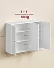 Badkamer Hangkast – 3 Deuren – Verstelbare Planken – 80 x 20 x 60 cm – Wolkenwit