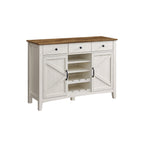 Keukenkast met wijnrek – vintage stijl – wit-honingbruin