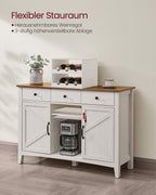 Keukenkast met wijnrek – vintage stijl – wit-honingbruin