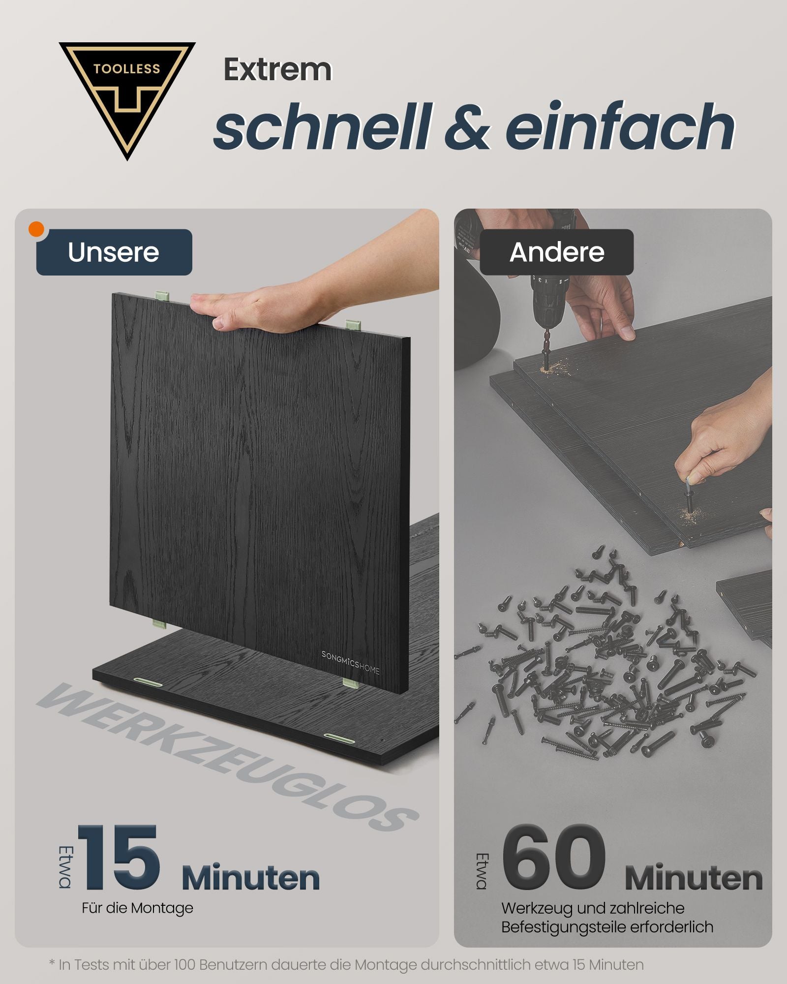 Dressoir – Met verlichting – Natuurlijk walnoot/ebbenhout zwart – Snelle montage zonder gereedschap – Ruime opbergruimte – Afmetingen 39 x 100 x 71 cm