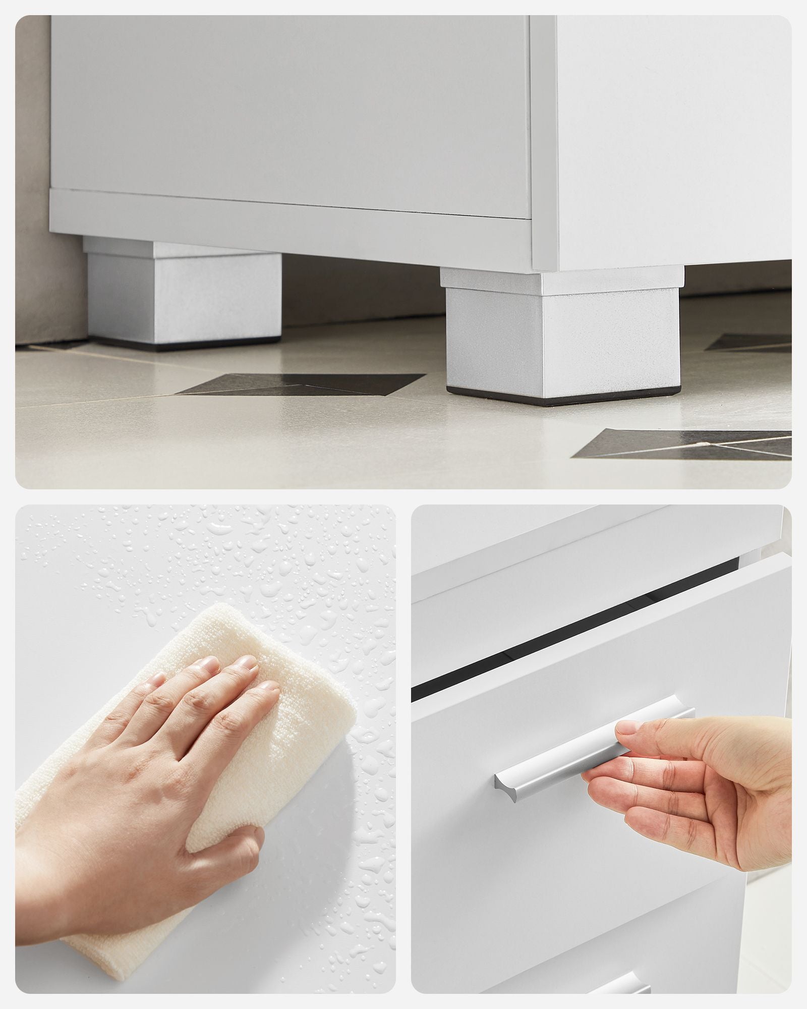 Wastafelmeubel – Met 3 lades – Wit