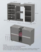 Badkamermeubel – verstelbare planken – Dove Gray-Cloud White