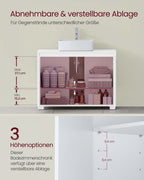 Wastafelmeubel met deuren en compartimenten – Cloud White