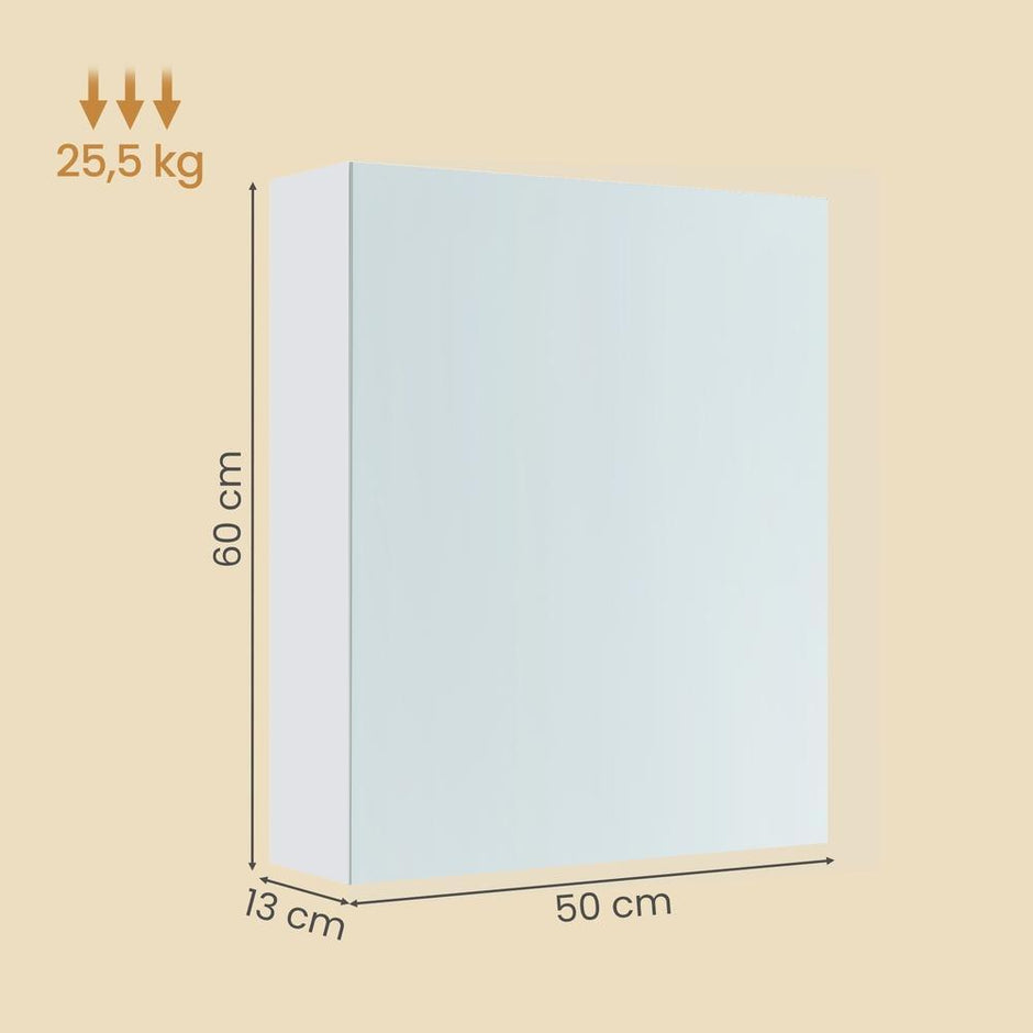 Spiegelkast - Verstelbare Planken - Modern - Wit