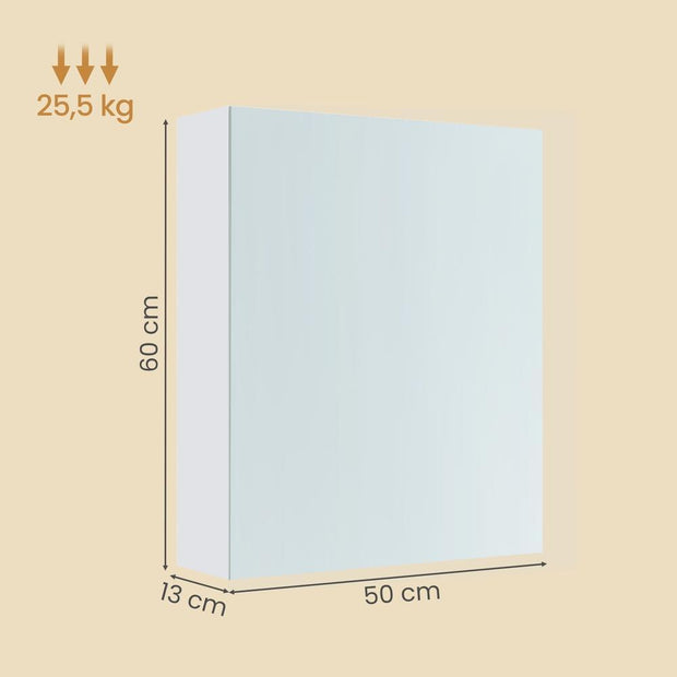 Spiegelkast - Verstelbare Planken - Modern - Wit