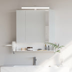 Badkamermeubel met LED-verlichting, stopcontacten, hangmandje
