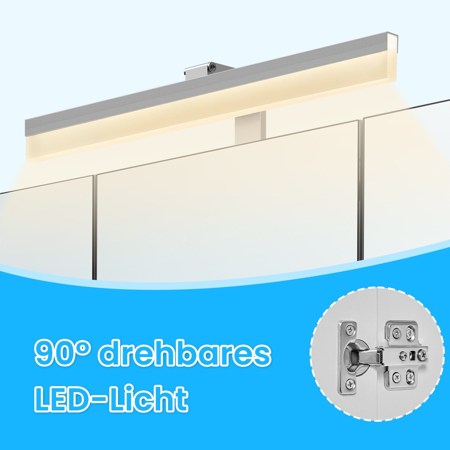 Badkamermeubel met LED-verlichting, stopcontacten, hangmandje